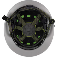 Casque Fibre Metal de style escalade avec bordure compl&egrave;te, R&eacute;pond aux normes CSA type 2, Suspension Rochet, Ventil&eacute; Stor-it Systems