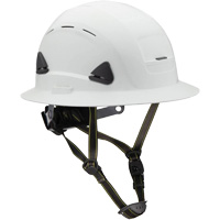 Casque Fibre Metal de style escalade avec bordure compl&egrave;te, R&eacute;pond aux normes CSA type 2, Suspension Rochet, Ventil&eacute; Stor-it Systems