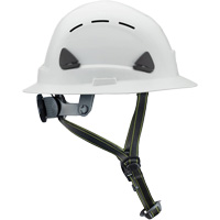 Casque Fibre Metal de style escalade avec bordure compl&egrave;te, R&eacute;pond aux normes CSA type 2, Suspension Rochet, Ventil&eacute; Stor-it Systems