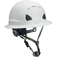 Casque Fibre Metal de style escalade avec bordure compl&egrave;te, R&eacute;pond aux normes CSA type 2, Suspension Rochet, Ventil&eacute; Stor-it Systems