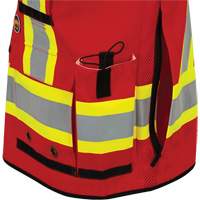 6678 High-Visibility Antimicrobial Mesh-Back Surveyor Vest, Red, Small, Polyester Stor-it Systems