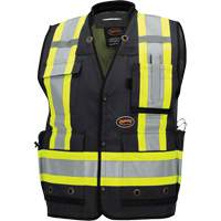 6679 High-Visibility Antimicrobial Mesh-Back Surveyor Vest, Black, Small, Polyester Stor-it Systems