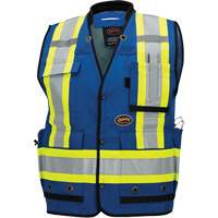 6681 High-Visibility Antimicrobial Mesh-Back Surveyor Vest, Royal Blue, Small, Polyester Stor-it Systems