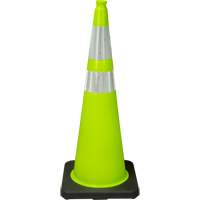 Premium Traffic Cone, 36", Lime Green, 4" & 6" Reflective Collar(s) Stor-it Systems