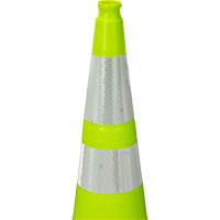 Premium Traffic Cone, 36", Lime Green, 4" & 6" Reflective Collar(s) Stor-it Systems