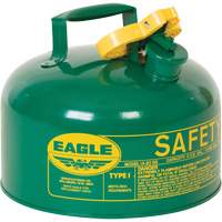 Safety Can for Combustibles, Type I, Galvanized Steel, 2 US gal., Green, FM Approved/UL/ULC Listed Stor-it Systems