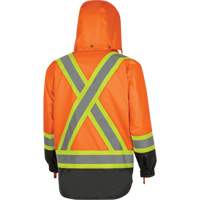 5056 Pioneer&reg; Yukon 7-in-1 Waterproof Winter Safety Parka, Polyester, Black/High Visibility Orange, X-Small Stor-it Systems