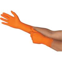 Gants jetables TOUCHNTUFF 93-800, 6,5/7, Latex/N&eacute;opr&egrave;ne/Nitrile, 23,6-mils, Sans poudre, Orange Stor-it Systems