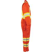 High-Visibility Unlined Coveralls, Small, High Visibility Orange Stor-it Systems