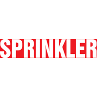 "Sprinkler" Pipe Marker, Self-Adhesive, 1" H x 8" W, White on Red SAV529 | Stor-it Systems