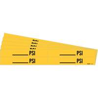 Marqueurs de tuyau avec espace vierge suivi de PSI, Autocollant, 1-1/8" h x 7" la, Noir sur jaune Stor-it Systems