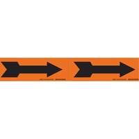 Arrow Pipe Markers, Self-Adhesive, 2-1/4" H x 7" W, Black on Orange SI723 | Stor-it Systems