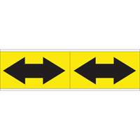 Dual Direction Arrow Pipe Markers, Self-Adhesive, 2-1/4" H x 7" W, Black on Yellow SI726 | Stor-it Systems