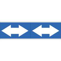 Dual Direction Arrow Pipe Markers, Self-Adhesive, 2-1/4" H x 7" W, White on Blue SI727 | Stor-it Systems