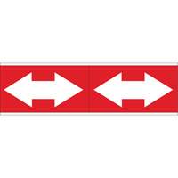 Dual Direction Arrow Pipe Markers, Self-Adhesive, 2-1/4" H x 7" W, White on Red SI728 | Stor-it Systems