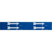 Arrow Pipe Markers, Self-Adhesive, 1-1/8" H x 7" W, White on Blue SI731 | Stor-it Systems
