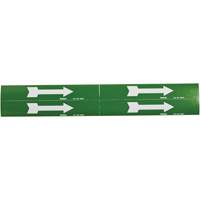 Marqueurs de tuyau avec flèches, Autocollant, 1-1/8" h x 7" la, Blanc/vert SI733 | Stor-it Systems
