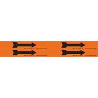 Marqueurs de tuyau avec flèches, Autocollant, 1-1/8" h x 7" la, Noir/orange SI734 | Stor-it Systems