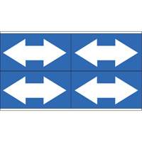 Dual Direction Arrow Pipe Markers, Self-Adhesive, 1-1/8" H x 7" W, White on Blue SI738 | Stor-it Systems