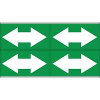Dual Direction Arrow Pipe Markers, Self-Adhesive, 1-1/8" H x 7" W, White on Green SI739 | Stor-it Systems