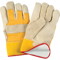 Abrasion-Resistant Winter-Lined Fitters Gloves, Large, Grain Cowhide Palm, Foam Fleece Inner Lining Stor-it Systems