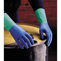 Protector™ Gloves, Size 6/Small/6.5, 13" L, Nitrile/Rubber Latex, Flock-Lined Inner Lining, 28-mil SN793 | Stor-it Systems