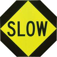 Double-Sided "Stop/Slow" Traffic Control Sign, 18" x 18", Aluminum, English SO101 | Stor-it Systems