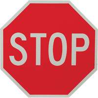 Double-Sided "Stop/Slow" Traffic Control Sign, 18" x 18", Aluminum, English SO101 | Stor-it Systems