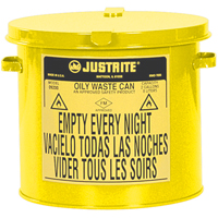 Oily Waste Cans, FM Approved/UL Listed, 2 US gal., Yellow SR361 | Stor-it Systems