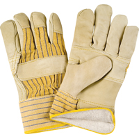 Winter-Lined Patch-Palm Fitters Gloves, Large, Grain Cowhide Palm, Cotton Fleece Inner Lining SR521R | Stor-it Systems