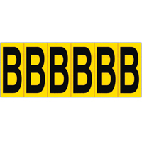 Individual Adhesive Letter Markers, B, 2-15/16" H, Black on Yellow SR591 | Stor-it Systems