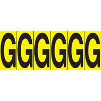Individual Adhesive Letter Markers, G, 2-15/16" H, Black on Yellow SR596 | Stor-it Systems