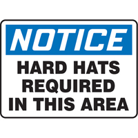 "Hard Hats Required" Sign, 7" x 10", Vinyl, English SS570 | Stor-it Systems