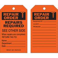 &eacute;tiquette pour les r&eacute;parations de s&eacute;curit&eacute;, Polyester, 4" la x 7" h, Anglais Stor-it Systems