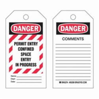 &eacute;tiquettes Confined Space, Polyester, 3" la x 5-3/4" h, Anglais Stor-it Systems