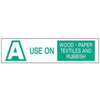 "A Use on Wood Paper Textiles and Rubbish" Labels, 6" L x 1-1/2" W, Green on White SY238 | Stor-it Systems