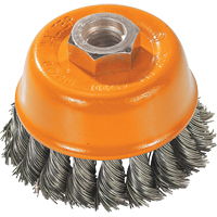 Knot-Twisted Wire Cup Brush, 3" Dia. x 5/8"-11 Arbor TAV093 | Stor-it Systems