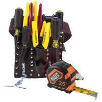ENS OUTILS ELECTRICIEN A/POCHETTE CEINTURE, Cuir, Blanc Stor-it Systems