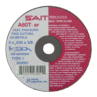 Cut-Off Wheel (A36T), 3" x 0.035", 3/8" Arbor, Type 1, Aluminum Oxide, 25000 RPM Stor-it Systems