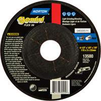 Gemini<sup>®</sup> Flexible Mini Disc Depressed Centre Wheel, 4-1/2" x 1/8", 7/8" arbor, Aluminum Oxide, Type 27 TCT465 | Stor-it Systems