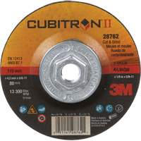 Cubitron™ II Quick Change Cut & Grind Wheel, 4-1/2" x 1/8", 5/8"-11 Arbor, Type 27, Ceramic TCT848 | Stor-it Systems