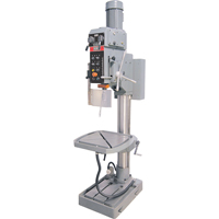 Variable Speed Gearhead Drill Presses, 5/8" Chuck, 2 Speed(s), 22" W x 22" L, #4 Morse Stor-it Systems
