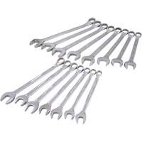 Mirror Chrome Wrench Set, Combination, 15 Pieces, Metric Stor-it Systems