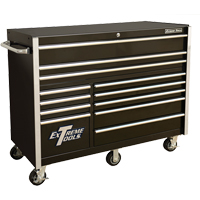 RX Series Rolling Tool Cabinet, 12 Drawers, 55" W x 25" D x 46" H, Black TEQ500 | Stor-it Systems