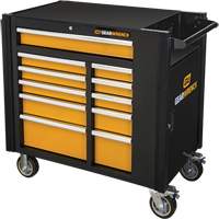 Powered Tool Cart, 11 Drawers, 42-1/2" W x 24-7/16" D x 41" H, Black/Orange Stor-it Systems