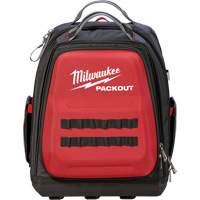 Packout™ Backpack, 15-3/4" L x 11-4/5" W, Black/Red, Ballistic TEQ863 | Stor-it Systems