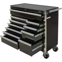Industrial Tool Cart, 11 Drawers, 41" W x 18-3/4" D x 39-1/3" H, Black TER067 | Stor-it Systems