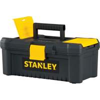 Coffre &agrave; outils avec plateau Essential, 12-1/2" la x 7-3/8" p x 5-1/8" h, Noir/Jaune Stor-it Systems