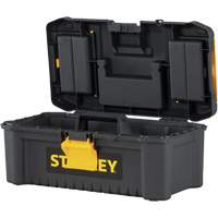 Coffre &agrave; outils avec plateau Essential, 12-1/2" la x 7-3/8" p x 5-1/8" h, Noir/Jaune Stor-it Systems