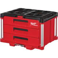 Packout 3-Drawer Tool Box, 16-1/3" x 14-1/3" x 22-1/5", Black/Red Stor-it Systems